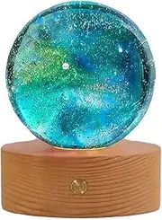 7 Colors Ice Cracked Crystal Ball, 40mm Ice Cracked Balls Crystal Chakra Balls with LED Wooden Base, Colorful Mini Glass Healing Sphere Balls with Stand Decoration for Home Living Room