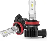 FAXCARS H8/H11/H16 LED Fog Light Bulbs High Brightness 6000K White Plug and Play Replacement 12V Halogen Waterproof IP68, Pack of 2