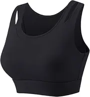 [STKARCV] Black Women's Built in Bra Tube Top Female Sports Underwear Crop Green Gray Skin Yoga