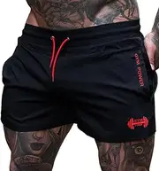 [Muscle Alive] 'Men's Sports 1'' Elite Split Running Shorts with Side Mesh Panel Quick Dry Lightweight Polyester'