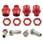 4x Red 12mm to 17mm Wheel Hex Hub Adapter for 1/10 RC Car HSP HPI Axial Tenacity