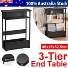 7.1" Narrow End Table with Magazine Rack 3-Tier for Small Space Side Table Gifts