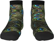 [JBYJBX] Fresh Peacock Print Adult Socks Womens Mens Workout Thermal Cozy All-Season Gift Holiday Articles Use