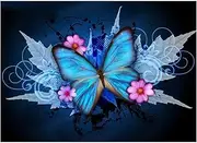 DIY 5D Diamond Painting by Number Kit, Full Drill Round Crystal Rhinestone Embroidery Cross Stitch Home Wall Décor Art Craft Canvas,Butterfly,15.75 x 11.81 inch