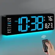 Digital Wall Clock 17.3" Large Display Digital Clock with Remote Control Auto...