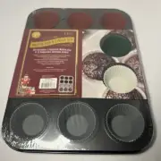 12 Cup Cupcake Muffin Pan Core kitchen 13 piece muffin pan with Silicone Liners