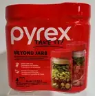 Set of 2 Pyrex Jars Take It Beyond Salad Prep Glass Container 8 Pieces 32 oz New