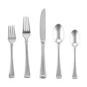 NEW Gorham Home Dining 5-Piece Frosted Column Flatware Set NEW IN BOX