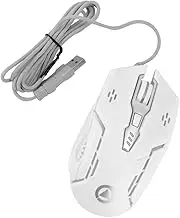 1pc Wired Mouse Wired Mouse Computer Game Accessory Computer Parts Gaming Machinery Abs White