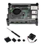 Clear 9 Layers Case with Cooling Fan Heatsink Screwdriver For Raspberry Pi 4B