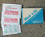 Box 4 Wash 'n Dri Miracle Moist Towelettes Southern System Railway Advertising