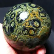 TOP876G83MM Natural Polished The Peacock Eye Jasper Crystal Sphere Healing A1028