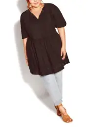 CITY CHIC Starling Reine Sunset Spirit Tunic Plus Size XS / 14 NWT [RRP $129.95]