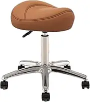 Dental Hygienist Artists Saddle Rolling Stool Adjustable Height 36 50 Cm Metal Salon Saddle Seat with 360° Swivel PU Wheel Black Color