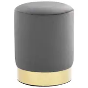 vidaXL Stool Dark Grey and Gold Velvet Home Side Table Foot Bench Seating