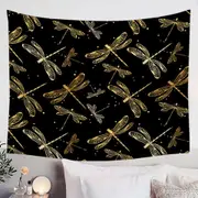 Golden Dragonflies Tapestry