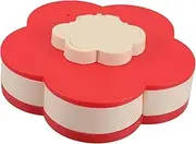 ELAYARD Snack Container Rotating Snack Holder Divided Food Storage Platter for Dried Fruits Nuts Flower Shape Organizer for Home Party Capacity