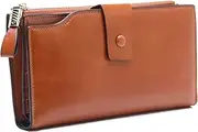 [SKUZA] Wallet,Card Bag,Men Ladies Clutch Coin Card Holders Female Long Hasp Wallet Leather Wallets Women Big Capacity Zipper Purses (Blue) (Color : Light Brown)