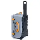 Silver & Yellow Pelican 1610 case. With foam. With wheels.