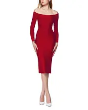 Herve Leger Icon Scoop Neck Midi Dress