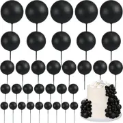 55 Pieces Mini Balls Cake Toppers 5 Sizes Foam Ball Cake Picks Cake Decorations