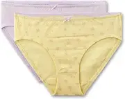 [Sanetta] Girls' Rioslip (Double Pack) Yellow | High-Quality and Sustainable Underwear for Girls Made of Cotton Mix Contents: Set of 2 Underwear for Girls, Yellow