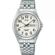 SEIKO ALBA Military Field Watch AQGK470 White Full Luminous Day-Date 10BAR F/S