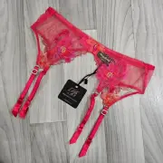 NWT Honey Birdette Christine Red Garter Belt Suspender Size L