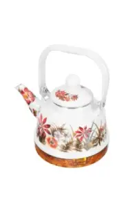 Angoily Enamel Teakettle Coffee Pot 1.1L Vintage Enamel Tea Kettle Decorative En