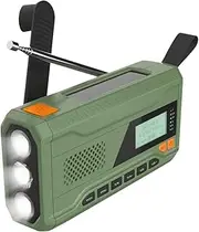 Mellisso Mini Hand Crank Bluetooth Radio +//FM Radio 4500 MAh Solar Powered Emergency Radio with LED Flashlight, SOS Alarm
