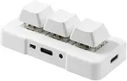 MK321BT 3-key Mini Customized Keyboard with Mechanical Blue Switch USB+BT Dual-mode Connection for Office Game Multimedia White