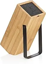 kela Kiril 11284 Knife Block FSC Certified Bamboo Wood Black with Metal Stand Exclusive Knife