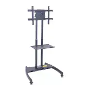 Luxor FP2500 Adjustable Height Led/lcd Flat Panel Mount Cart With Shelf Gray