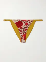 [La DoubleJ] La DoubleJ - + Orlebar Brown Fonda Braided-trimmed Floral-print Bikini Briefs - Cream - x small x small Cream