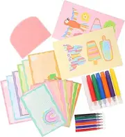 Rainbow Scratch Painting Set Diy Graffiti Kit Boys and Girls Scratch Paper Art Doodle Bookmarks Family Activity