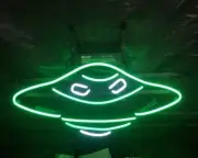 Alien Green Outta Space 14"x10" Neon Light Sign Lamp Display Wall Decor Bedroom