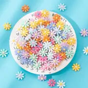 50 Mixed Color Flatback Resin Daisy Flower Cabochons 17mm Flatback Charms Craft
