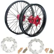 For Honda 21/18 CNC Wheel Rotor Pads CRF250R CRF450R 04-12 CRF250X CRF450X 02-07