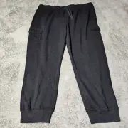 Goodfellow Mens Tapered Drawstring Fleece Cargo Jogger Pants 2XL Dark Gray NWT