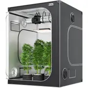 VEVOR 5x5 Grow Tent, 152 x 152 x 203 cm, High Reflective 2000D Mylar Hydroponic Growing Tent with Observation Window, Tool Bag and Floor Tray for Indo