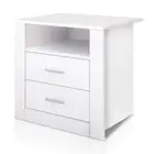 White Bedside Tables Drawers Storage Cabinet