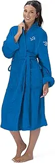 Northwest The Company Official NFL Detroit Lions S/M Silk Touch Bath Robe with Number, Light Blue, 25" x 47", Light Blue, Small-Medium