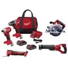 Milwaukee Drill + Impact Combo Kit 18V Cordless w/ Sawzall Saw + Multi-Tool