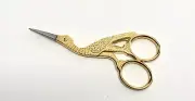Goldtone Stork Shape Sewing Scissors Embroidery Craft Sewing Knitting