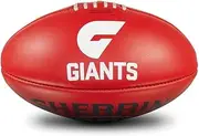 Sherrin GWS Giants AFL Team Leather Football, Red, Size 5