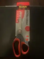 Scotch 8" Precision Scissors, Great for Everyday Use (1448) 8-Inches, Grey/Red