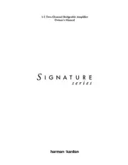 Harman Kardon Signature 1.5 Amplifier Owners Manual