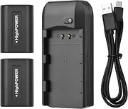 Labymos NP-FV5 Battery Charger with LED Indicator Light + 2pcs NP-FV5 Plus Batteries 3.7V 1000mAh with USB Charging Cable