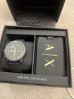 ARMANI EXCHANGE Men's Watch OUTERBANKS AX7105 Chrono Silicone Black/Gold - NEW!