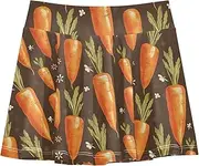 [FRODOTGV] Retro Carrots Athletic Skirt Girls with Built in Shorts Skirt for Little Girl Pleated Skirts for Kids